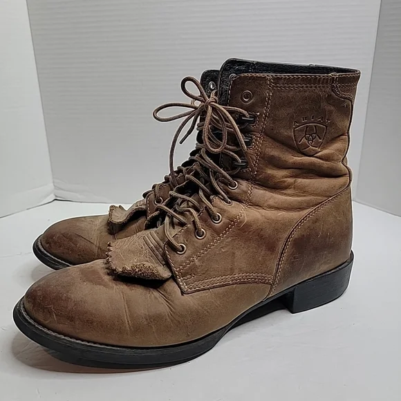 ARIAT Heritage ATS 32525 Brown Leather Lace Up Work Boots 10.5 D Soft Toe - Picture 3 of 9